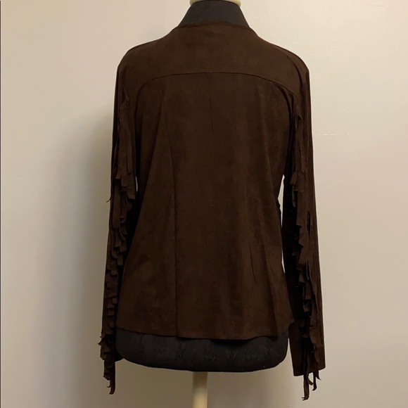 Sara Studio Faux Suede Brown Jacket - Picture 4 of 6